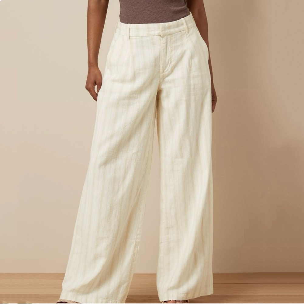AE Striped Linen-Blend Trouser